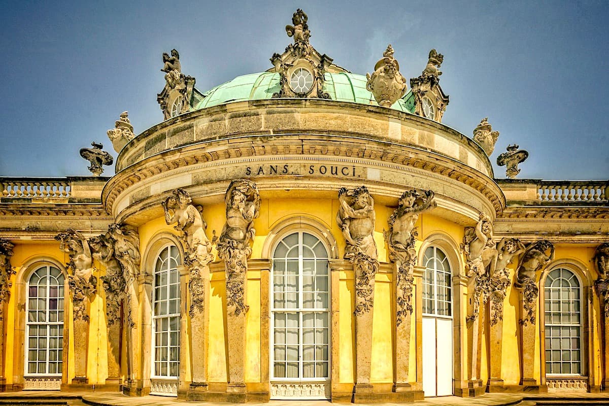 Driving through Brandenburg in a convertible